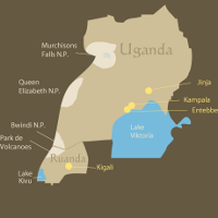 Landkarte von Uganda