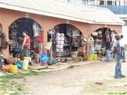 Art traders in the Crafts Village in Kampala, Uganda