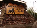 Gorilla trekking: entrance to Mgahinga National Park in Uganda